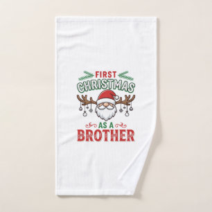 First Christmas As a Brother Santa Gnome Hand Towel