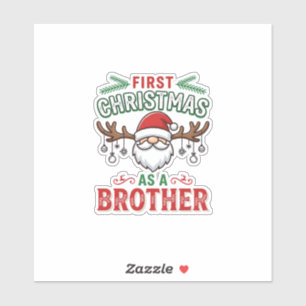 First Christmas As a Brother Santa Gnome Sticker
