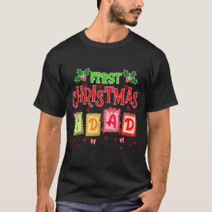 First Christmas As A Dad 2025 Coquette Bow Matchin T-Shirt