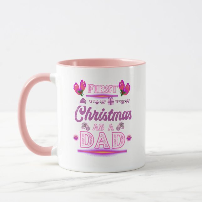 First Christmas as a Dad of a Baby Girl Mug (Left)