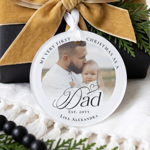 First Christmas As A Dad Personalized Baby Photo Ornament
