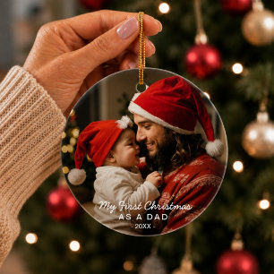 First Christmas as a Dad Photo Ornament