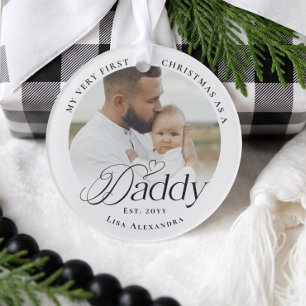 First Christmas As A Daddy Personalized Baby Photo Ornament