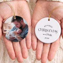 First Christmas as a Daddy Single Photo Name