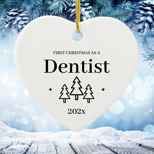 First Christmas As A Dentist Ceramic Ornament