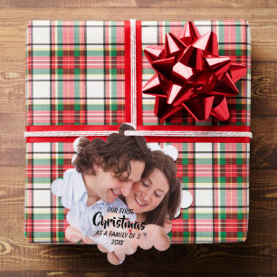 First Christmas As A Family of 3 Ornament Card