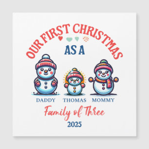 First Christmas As A Family of Three Cute Snowmen