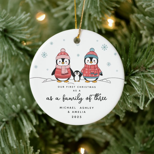 First Christmas as a Family of Three Ornament (Tree)