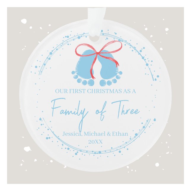 First Christmas as a Family of Three Personalized  Ornament (First Christmas as a Family of Three Personalized Ornament)