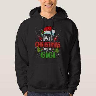 First Christmas As A Gigi Hat Santa Gender Reveal  Hoodie