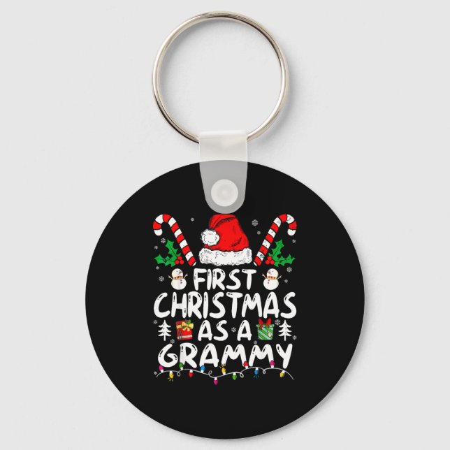 First Christmas As A Grammy New Grammy  Keychain (Front)