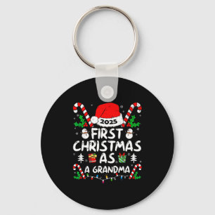 First Christmas As A Grandma 2025 Family Matching Keychain