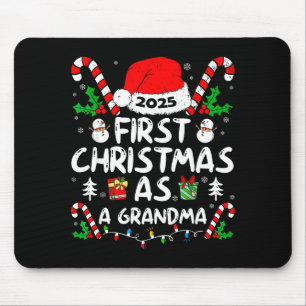 First Christmas As A Grandma 2025 Family Matching Mouse Pad