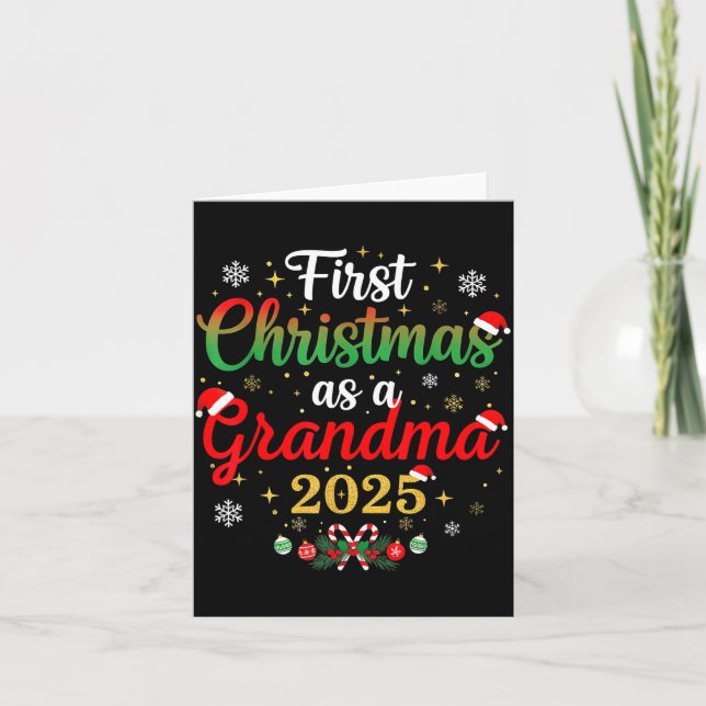 First Christmas As A Grandma 2025 New Mommy Xmas  Card (Front)