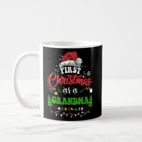 First Christmas As A Grandma   Holiday Santa Hat G Coffee Mug