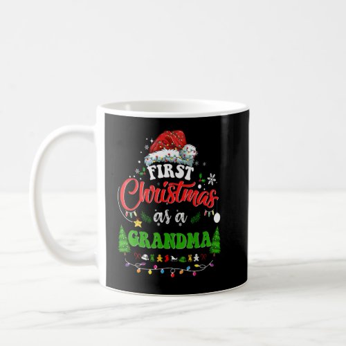 First Christmas As A Grandma   Holiday Santa Hat G Coffee Mug