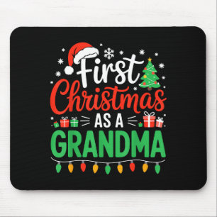 First Christmas As A Grandma Matching New Nana Gra Mouse Pad