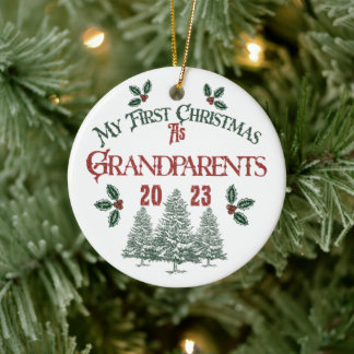 First Christmas as a Grandparents Ceramic Ornament