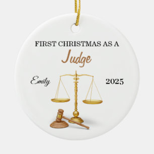 First Christmas as a Judge Ornament, New attorney Ceramic Ornament