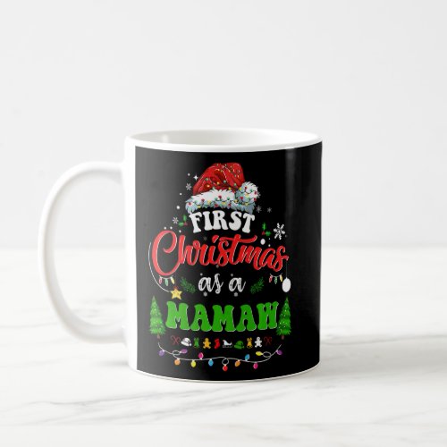 First Christmas As A Mamaw  Holiday Santa Hat Groo Coffee Mug