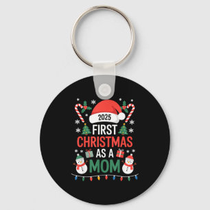 First Christmas As A Mom 2025 Family Matching Holi Keychain