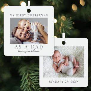 First Christmas As A Mom Baby Photo Metal Ornament