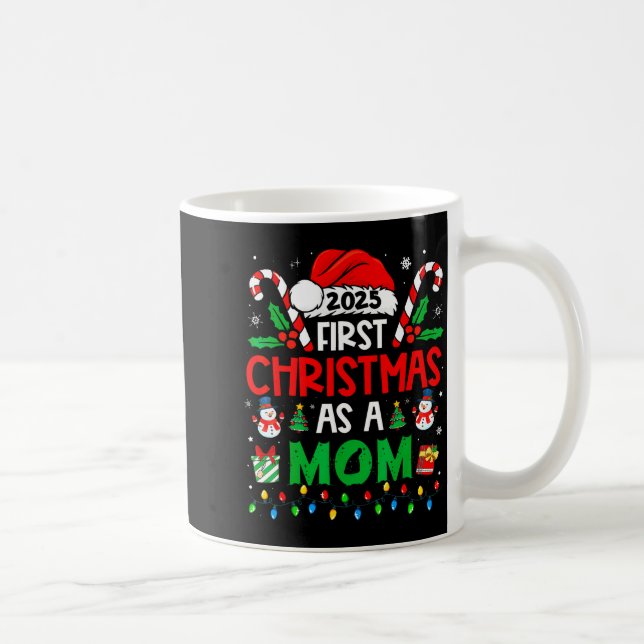 First Christmas As A Mom Family Matching New Mommy Coffee Mug (Right)