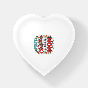 First Christmas As A Mom Holiday Design Paperweight