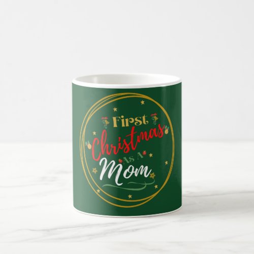 First Christmas as a Mom with watercolor ornaments Coffee Mug