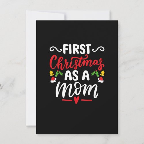 First Christmas as a Mom Xmas Matching Family Paja Invitation