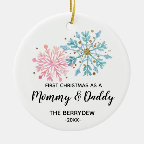 First Christmas as a Mommy and Daddy ornament