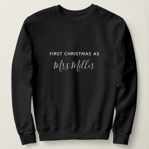 First Christmas as a Mrs Personalized Surname Sweatshirt