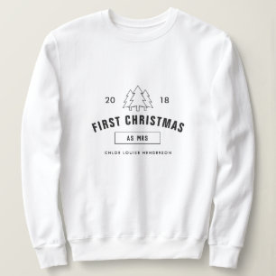 First Christmas as a Mrs Personalized Surname Sweatshirt
