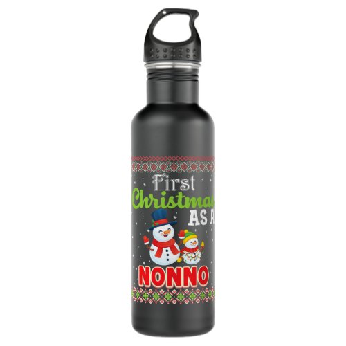 First Christmas As A Nonno Family Matching Snowman Stainless Steel Water Bottle