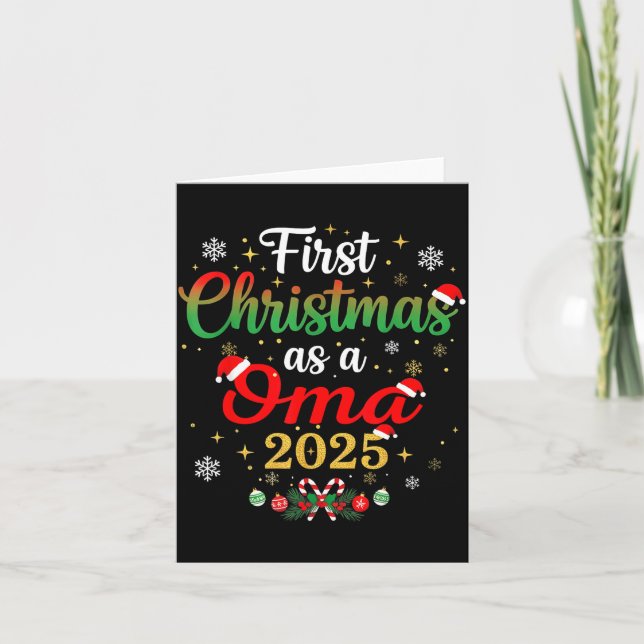 First Christmas As A Oma 2025 New Mommy Xmas  Card (Front)