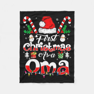 First Christmas As A Oma Family Matching  Fleece Blanket