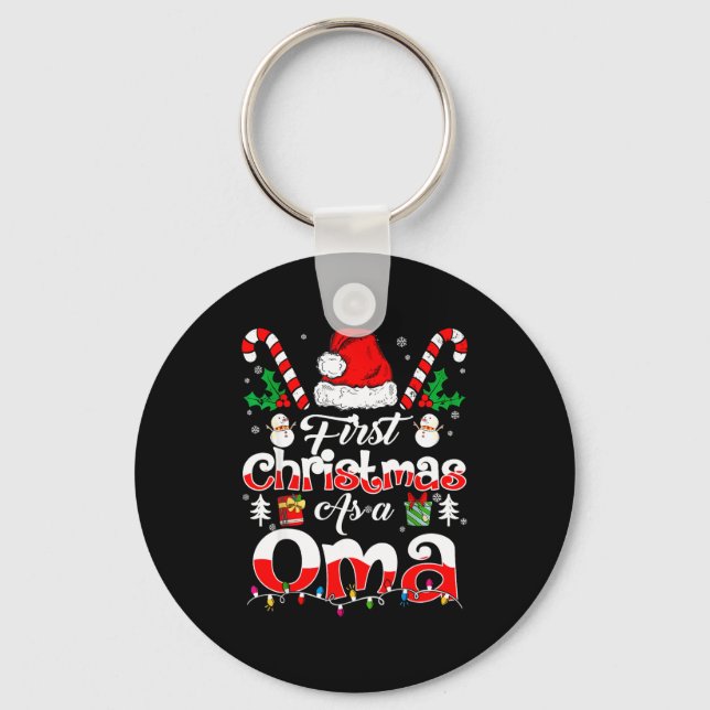 First Christmas As A Oma Family Matching  Keychain (Front)