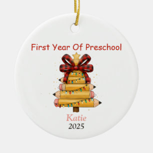 First Christmas as a Preschool Ceramic Ornament