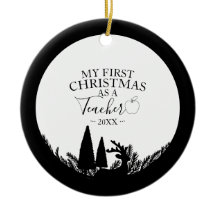 First Christmas As A Teacher Elegant Silhouette