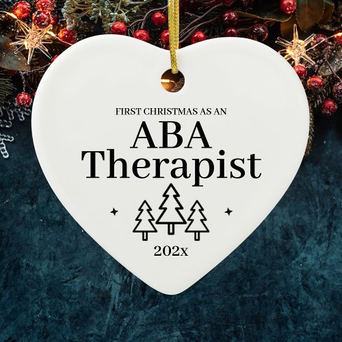 First Christmas As Aba Therapist Applied Behavior  Ceramic Ornament