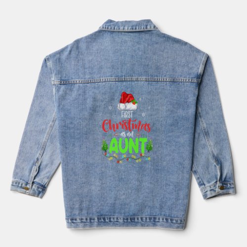 First Christmas As An Aunt Funny First Christmas  Denim Jacket