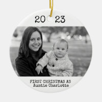 First Christmas As Aunt 2 Photo 2 Sided B&W