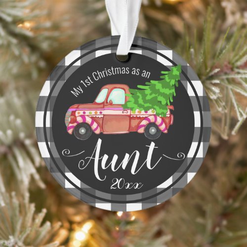 First Christmas as Aunt Red Truck Ornament