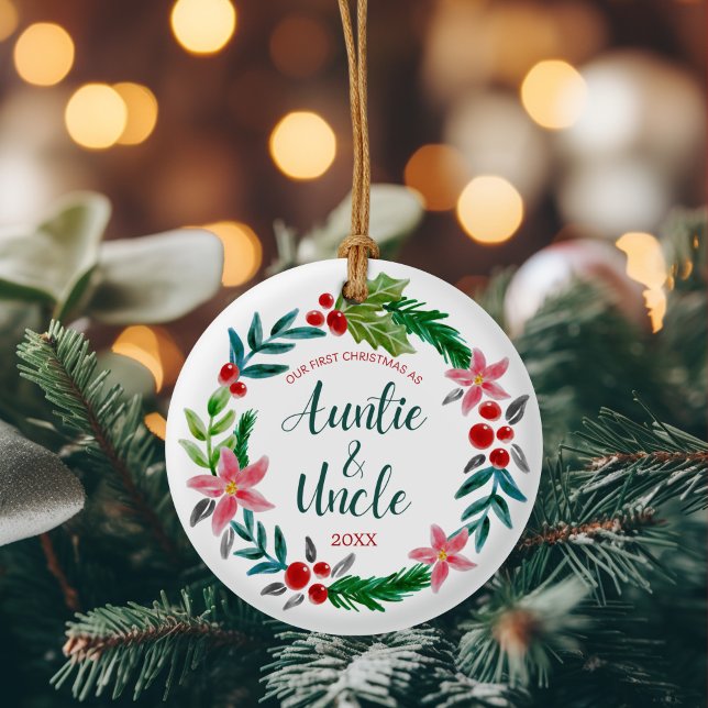 First Christmas as Auntie and Uncle  Ceramic Ornament (Creator Uploaded)