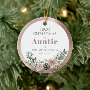 First Christmas as Auntie Photo Keepsake Ceramic Ornament