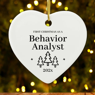 First Christmas As Behavior Analyst New Job Ceramic Ornament