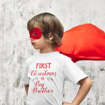 First Christmas as big brother family matching T-Shirt<br><div class="desc">This white t-shirt is perfect for personalized Christmas matching family outfits. 
It says "First Christmas as Big Brother" in a red modern font.
For further customization or other matching items,  please feel free to contact me.</div>