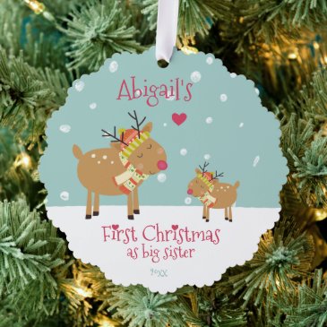 First Christmas as Big Sister, Cute Reindeer