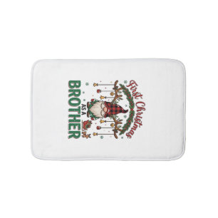 First Christmas As Brother Gnome Reindeer Sleigh Bath Mat