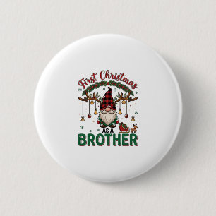 First Christmas As Brother Gnome Reindeer Sleigh Button